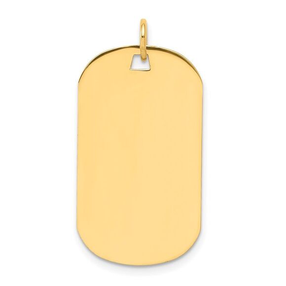 Kazi Luxury 14k Yellow Gold Plain .027 Gauge Engraveable Dog Tag Disc Charm